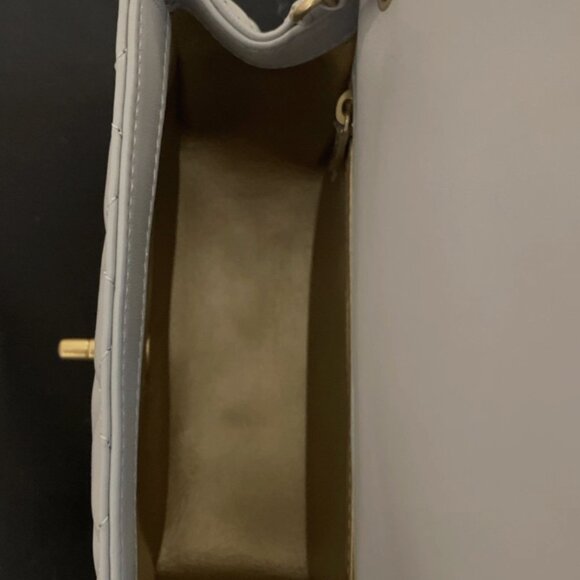 Chanel 21B Classic Mini Square Pearl Crush Lambskin Quilted Flap Bag, Gray, NIB - Picture 11 of 16